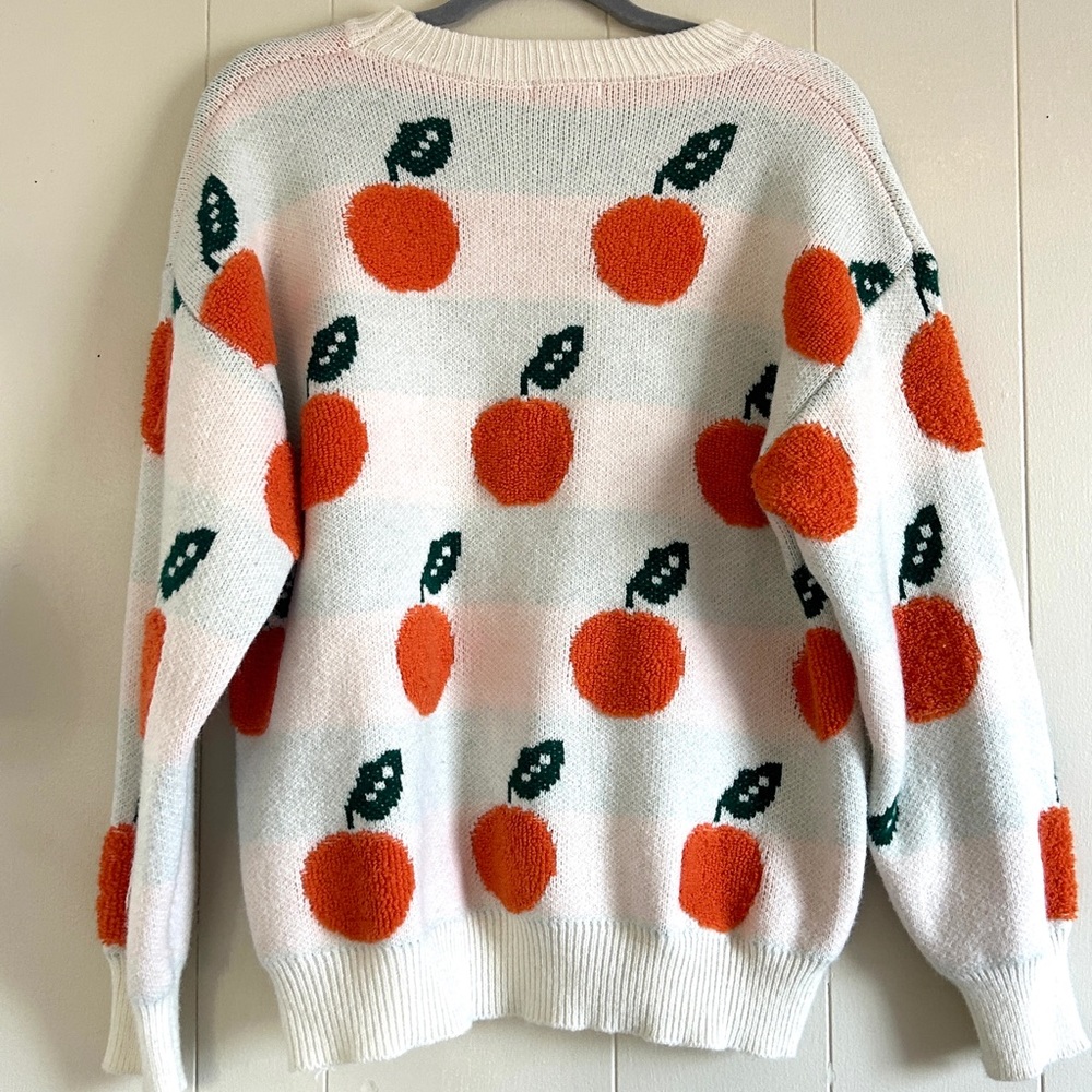 Redberry Orange Pattern Sweater - Picture 3 of 3